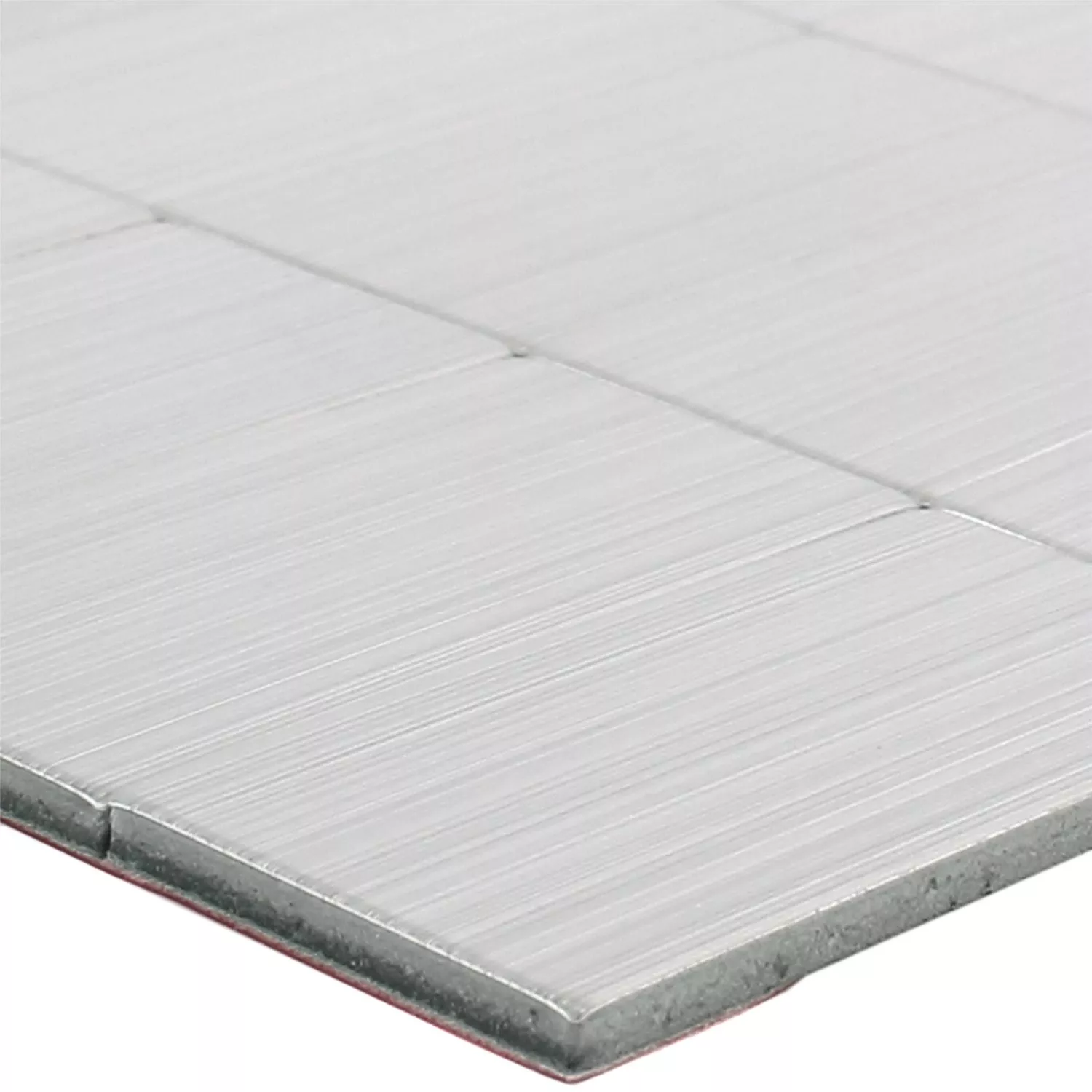 Mosaic Tiles Metal Self Adhesive Mikros Silver Rectangle