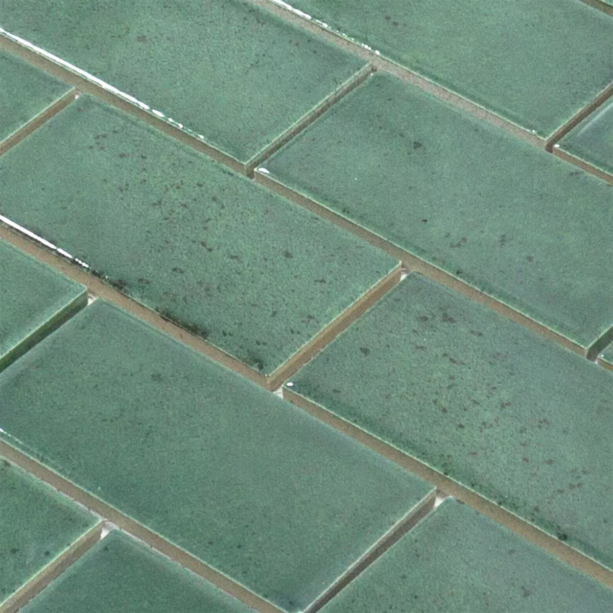 Ceramic Mosaic Tiles Eldertown Brick Dark Green