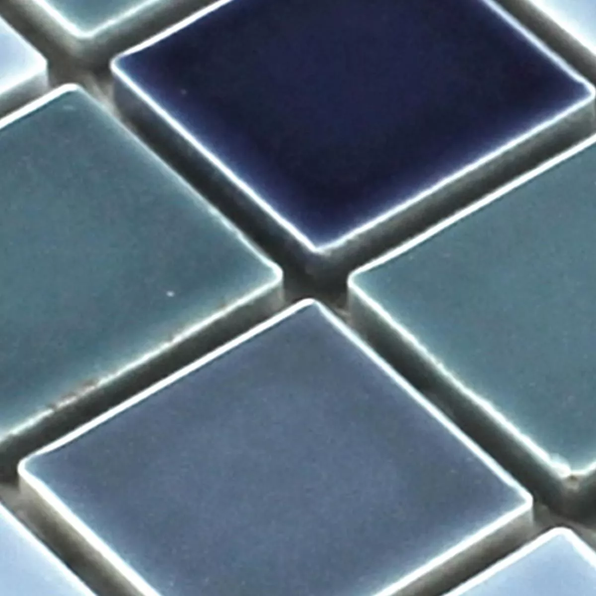 Sample Mosaic Tiles Ceramic Blue Mix Glossy