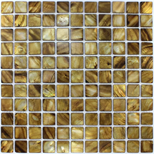 Mosaic Tiles Glass Nacre Effect 25x25x2mm Brown