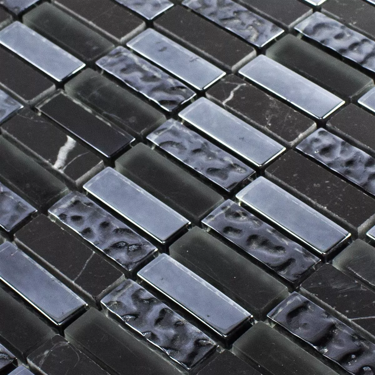Sample Glass Natural Stone Mosaic Tile Mantra Black