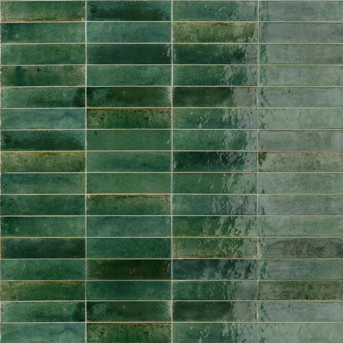 Sample Wall Tiles Laguna Glossy Waved Green 6x24cm