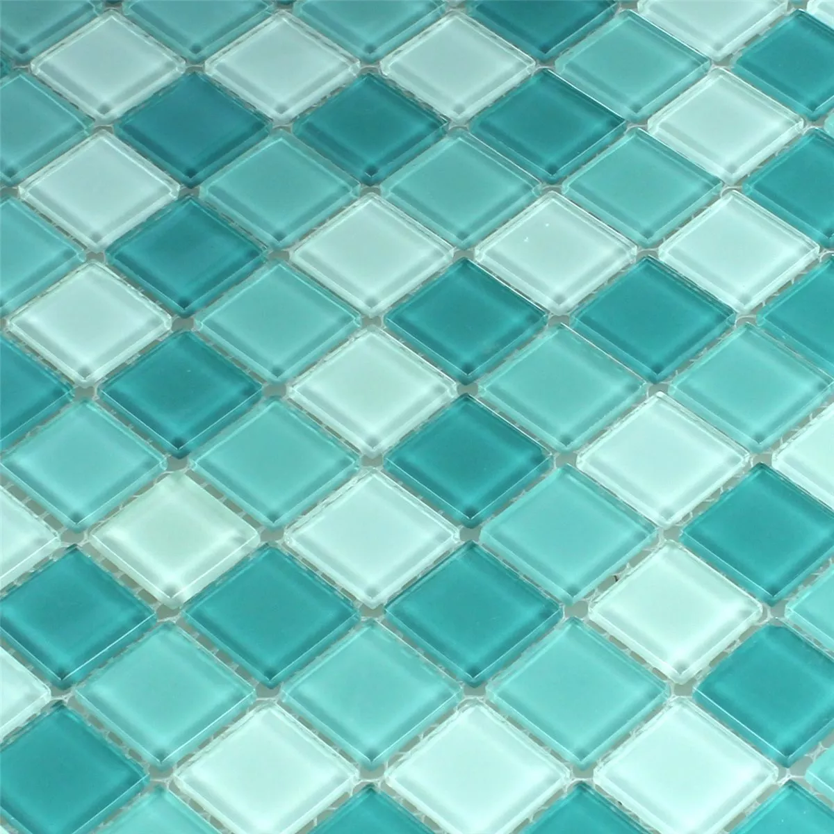Mosaic Tiles Glass Green Mix 25x25x4mm