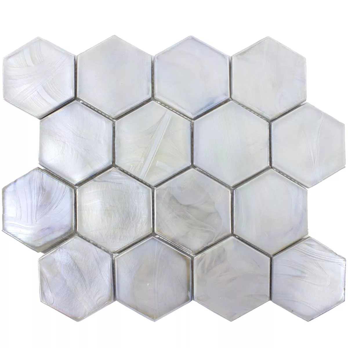 Glass Mosaic Tiles Andalucia Hexagon Grey