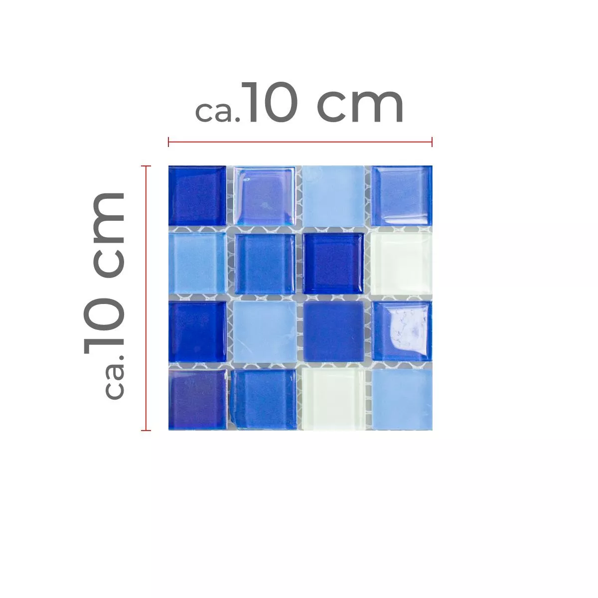 Sample Glass Mosaic Tiles Karlsruhe Blue White
