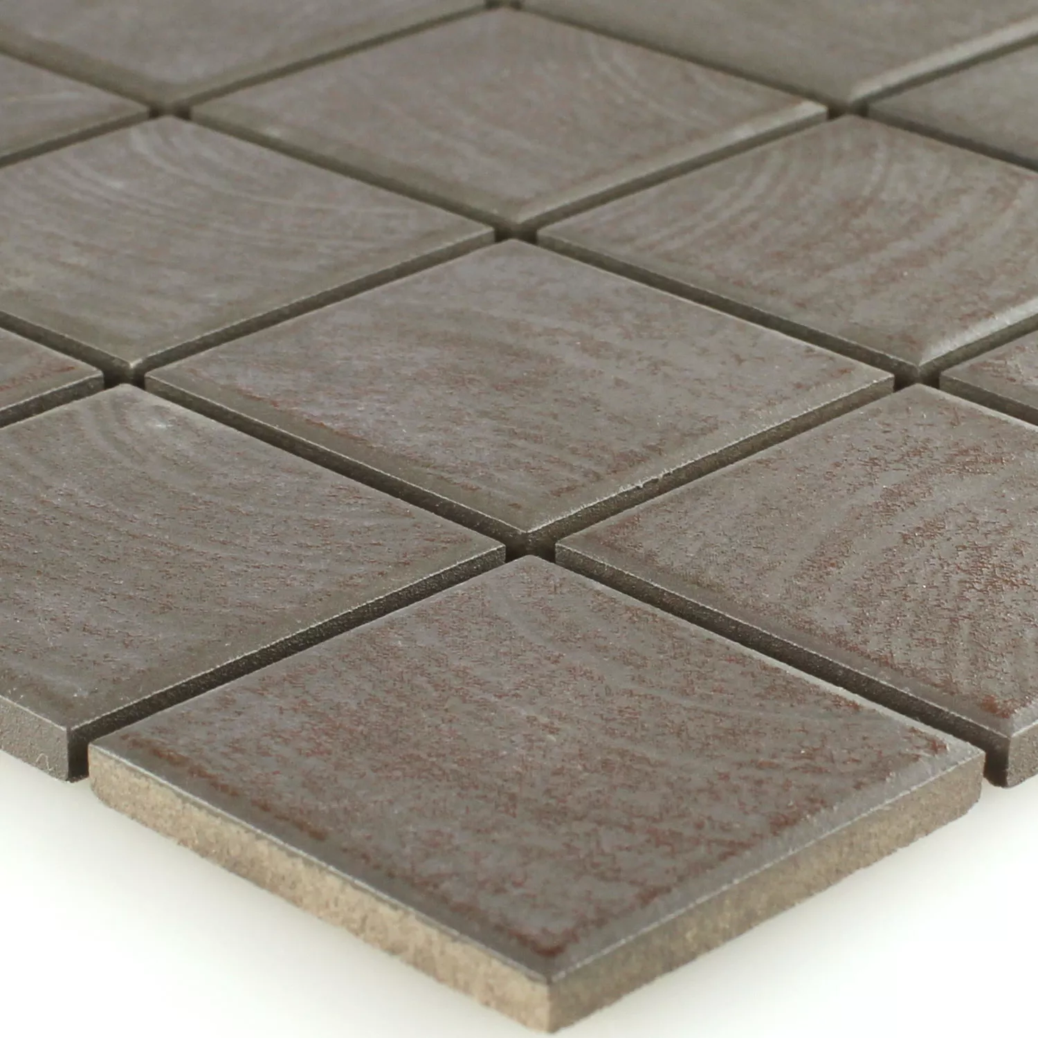 Mosaic Tiles Ceramic Non Slip Brown Structured