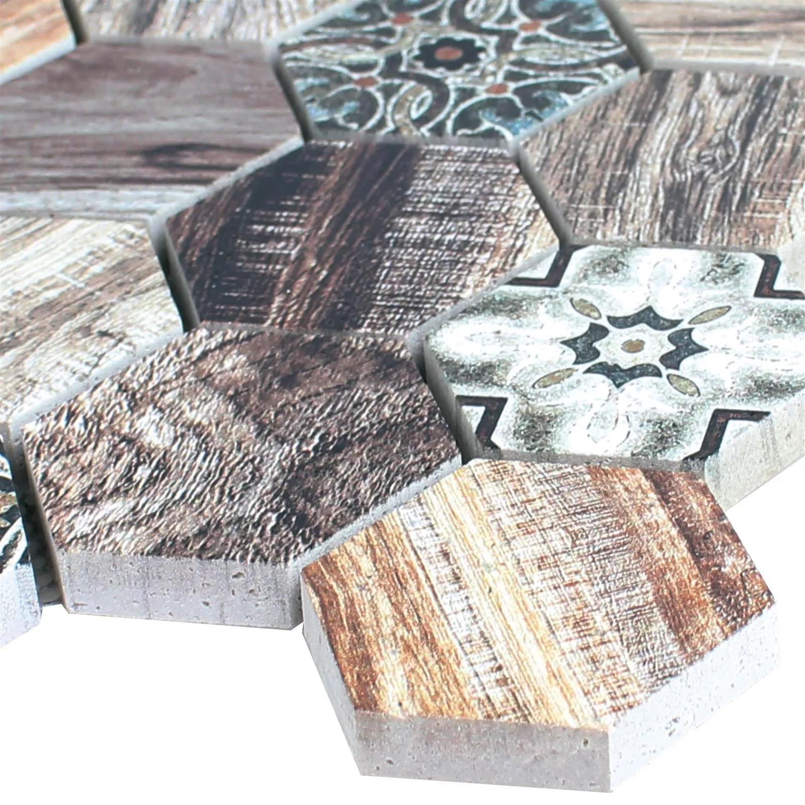 Natural Stone Mosaic Tiles Kapstadt Wood Optic Brown