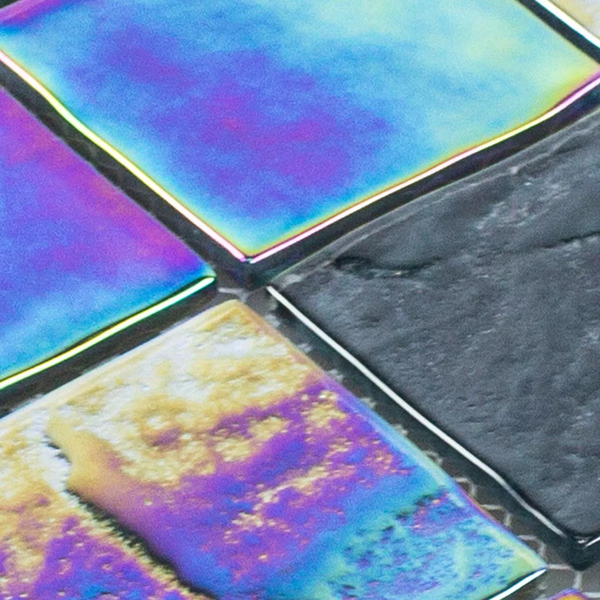 Sample Glass Mosaic Tiles Nacre Effect Darwin Black