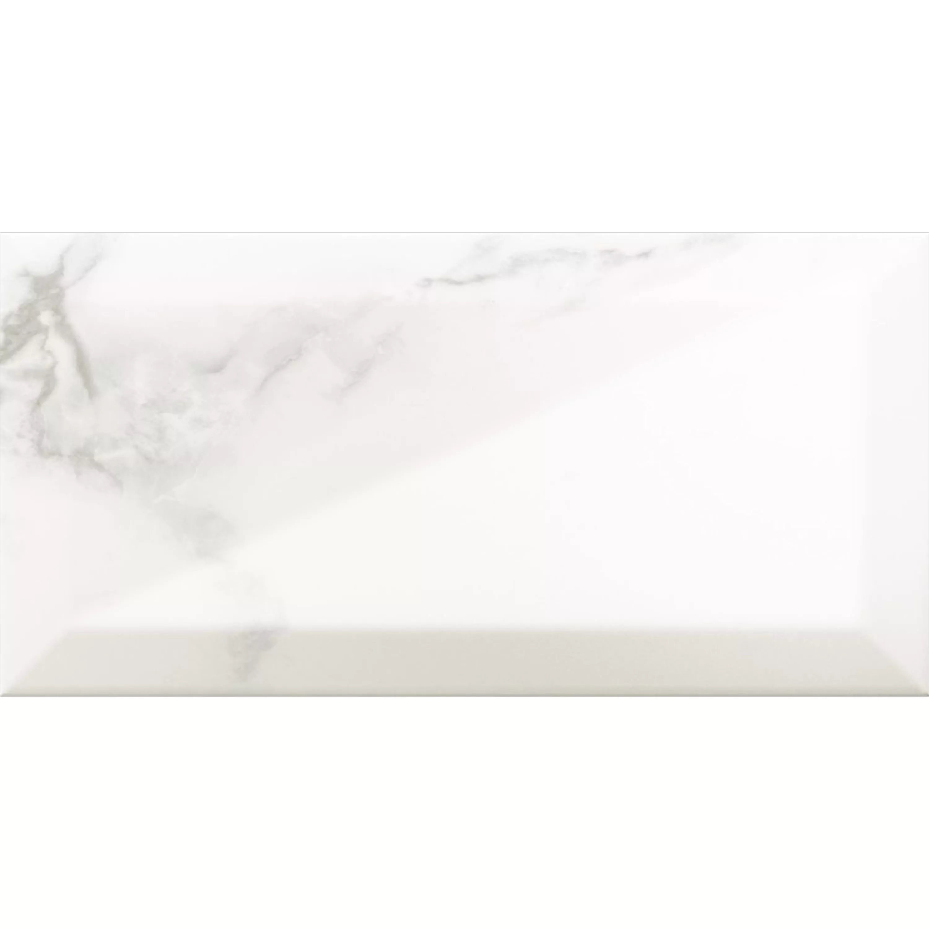 Sample Metro Wall Tiles Girona Marble Optic Facet Blanc Glossy 10x20cm