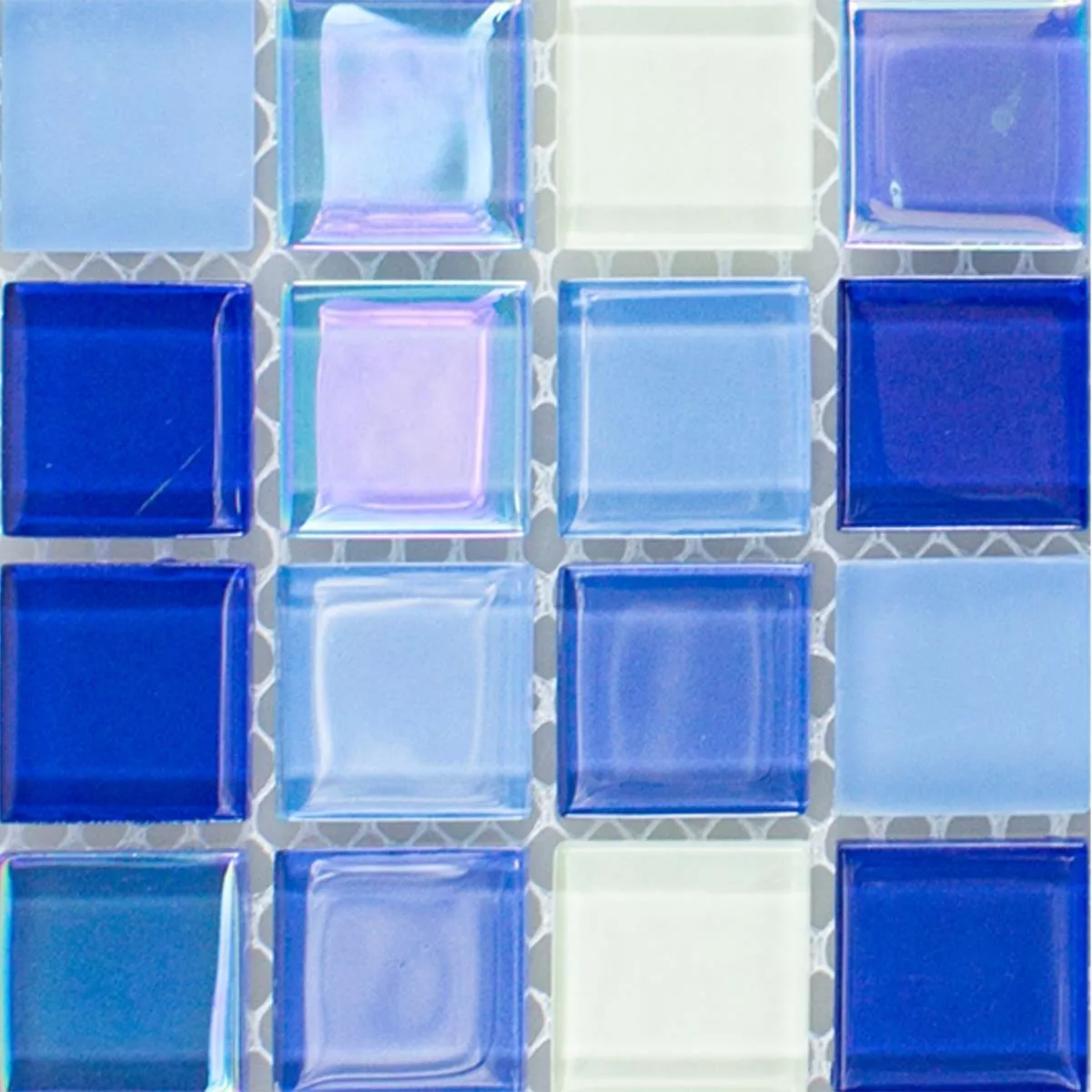 Sample Glass Mosaic Tiles Karlsruhe Blue White