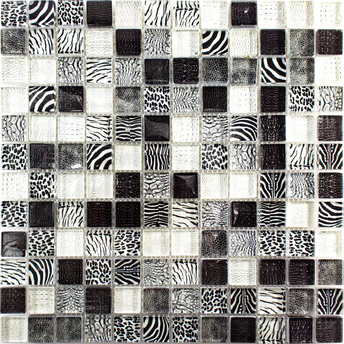 Glass Mosaic Tiles Safari Black 23