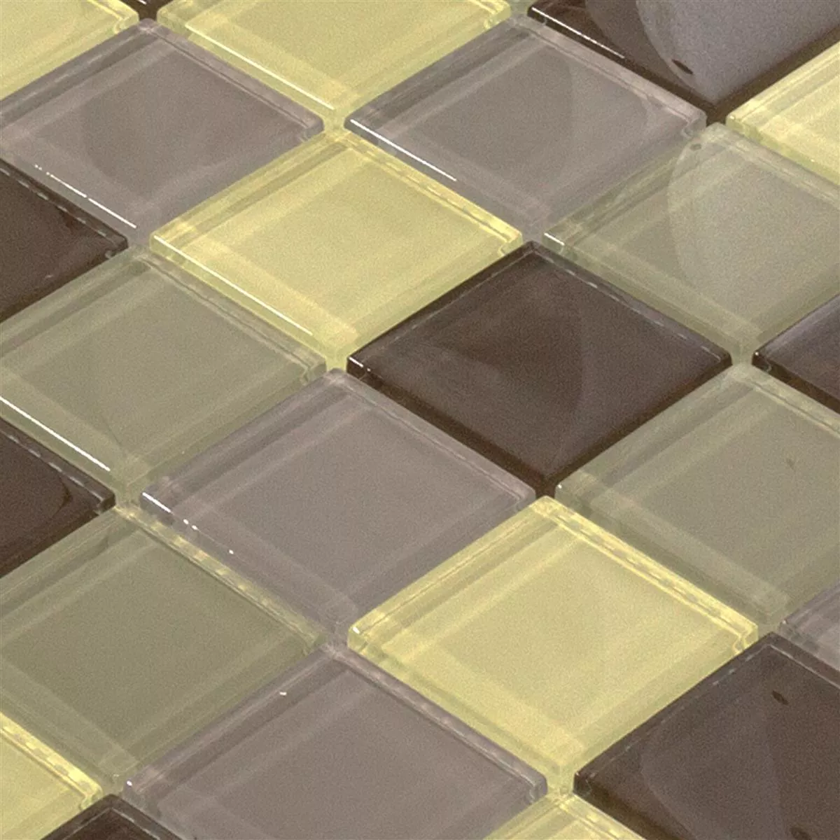Glass Mosaic Tiles Glasgow Brown Mix
