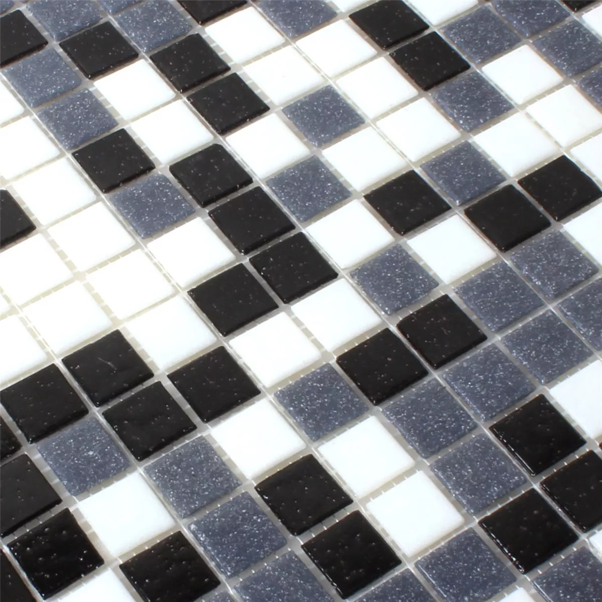 Mosaic Tiles Glass White Grey Black Mix