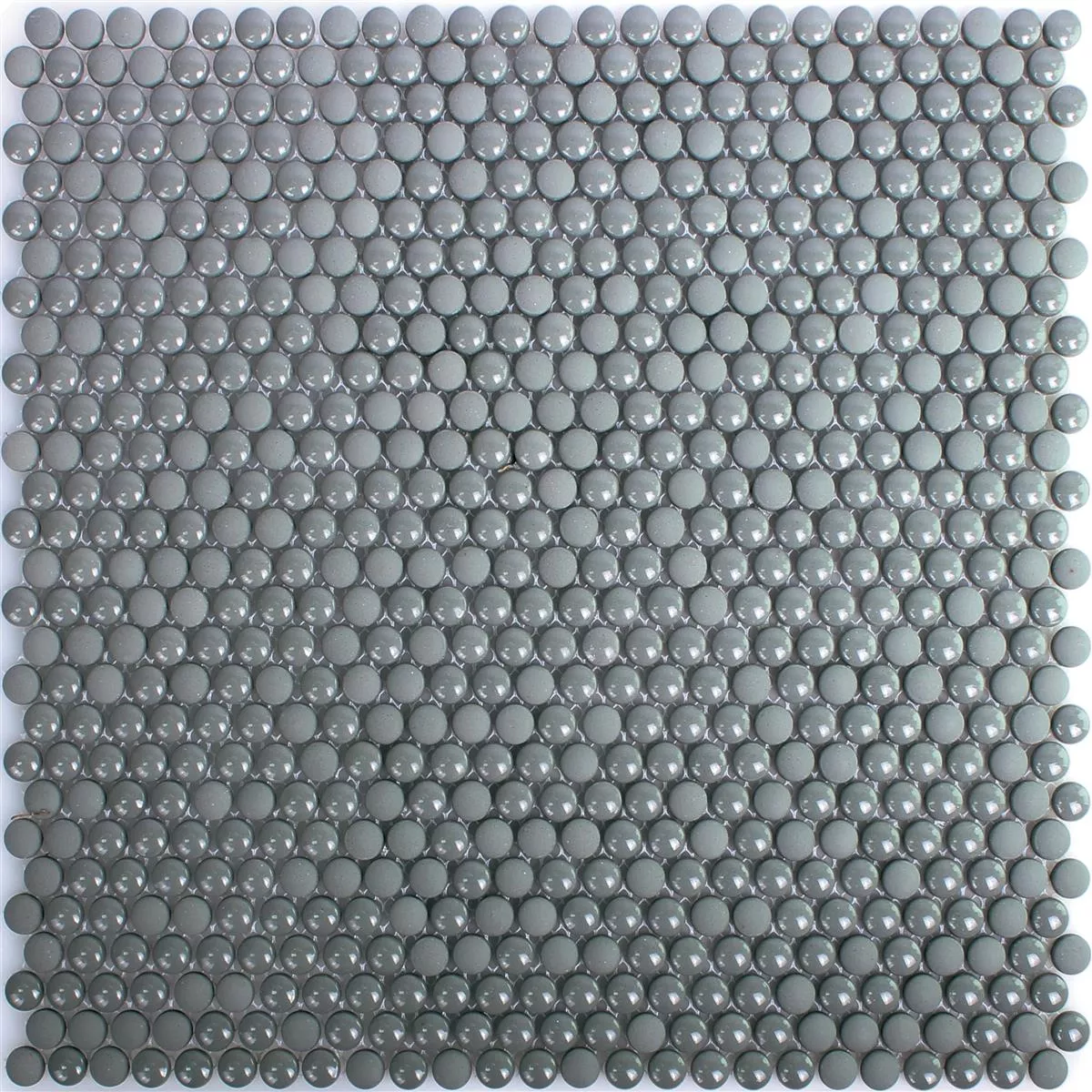 Glass Mosaic Tiles Bonbon Round Eco Grey