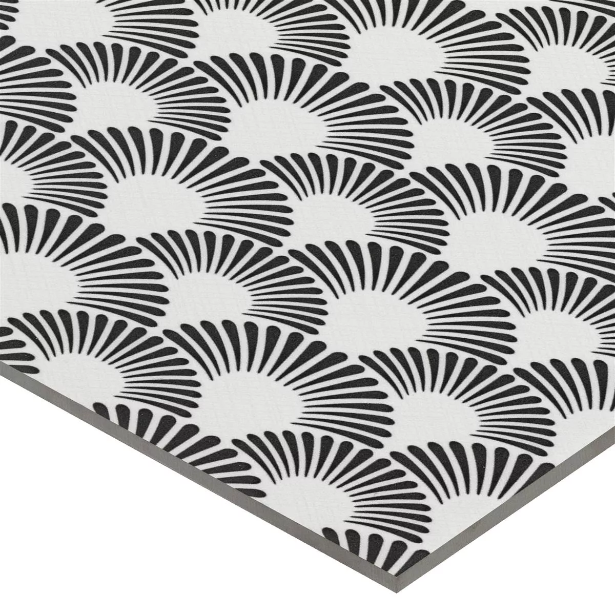 Floor Tiles Cement Optic Wildflower Black Decor 18,5x18,5cm 