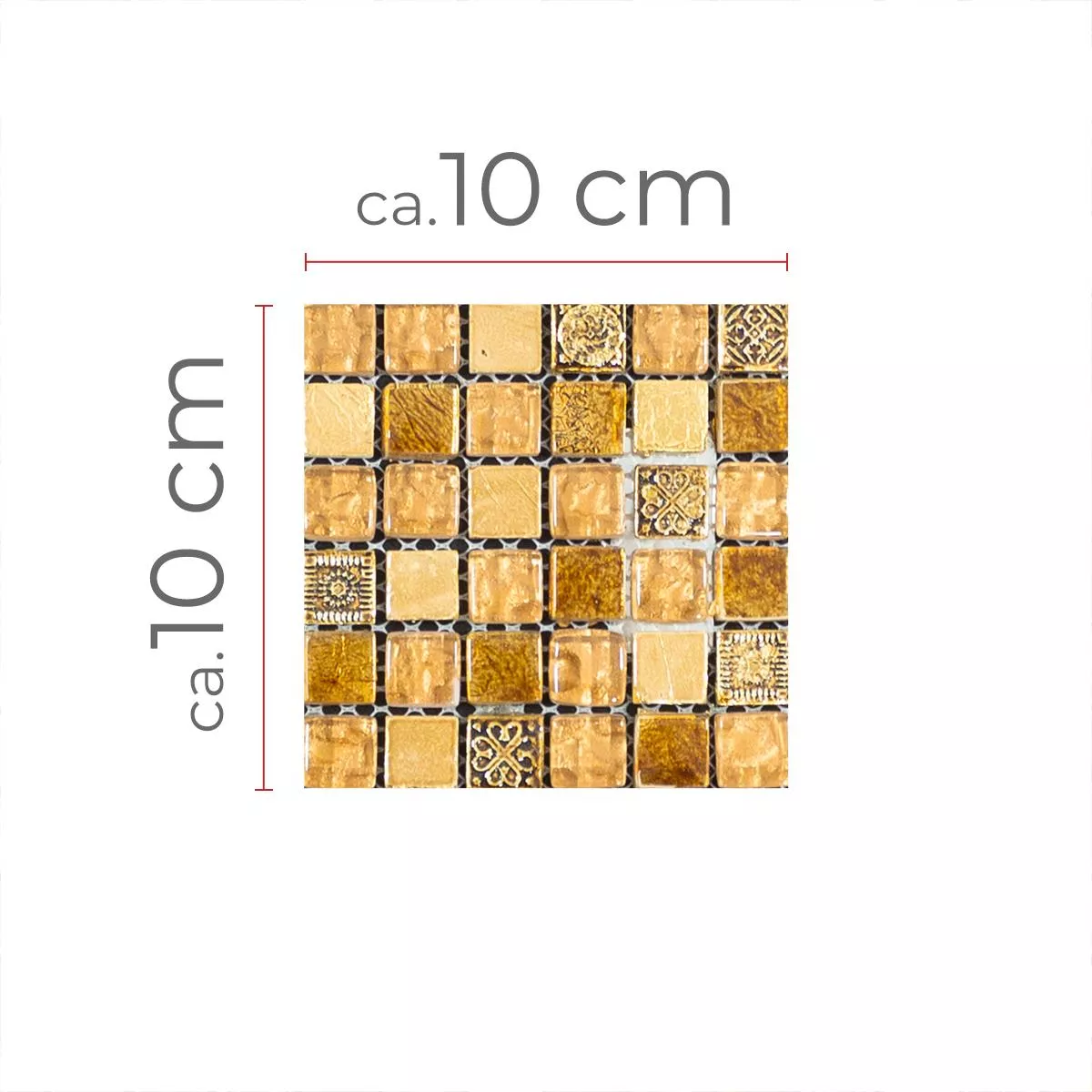 Sample Glass Marble Mosaic Tiles Majestic Beige Gold