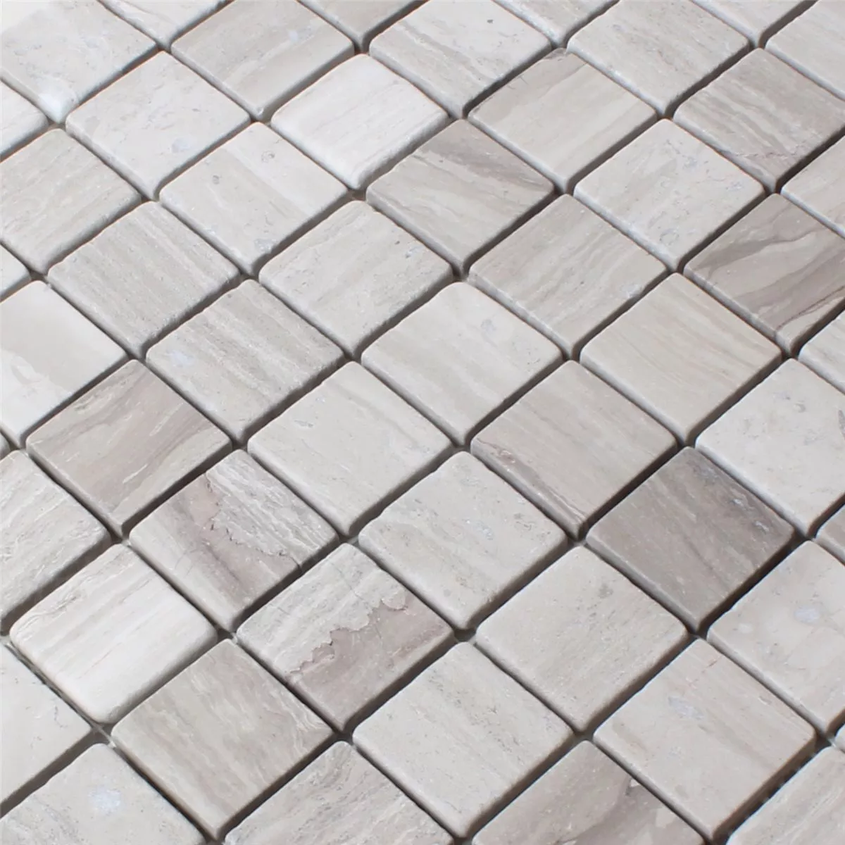 Mosaic Tiles Natural Stone Marble Grey Striped