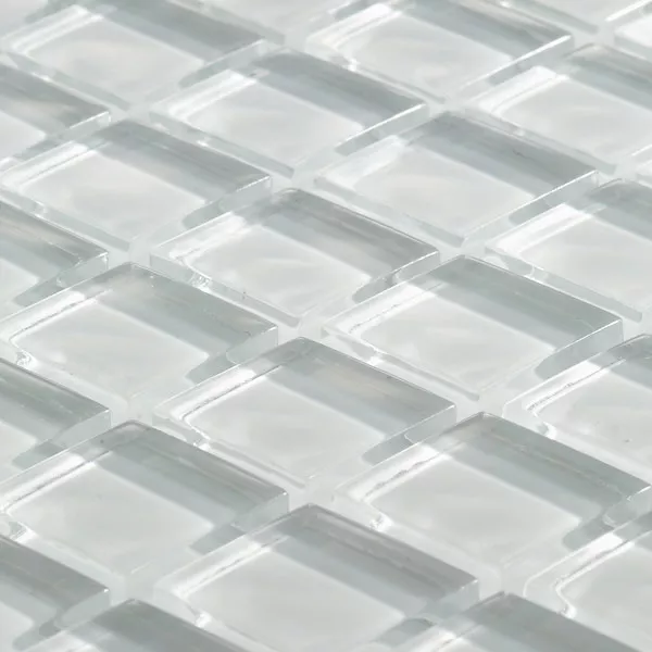 Sample Mosaic Tiles Glass Uni  White