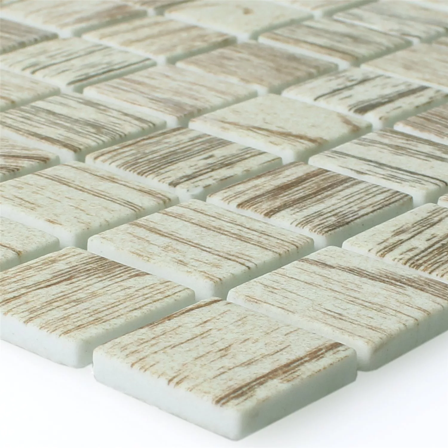 Mosaic Tiles Glass Valetta Wood Structure Light Beige