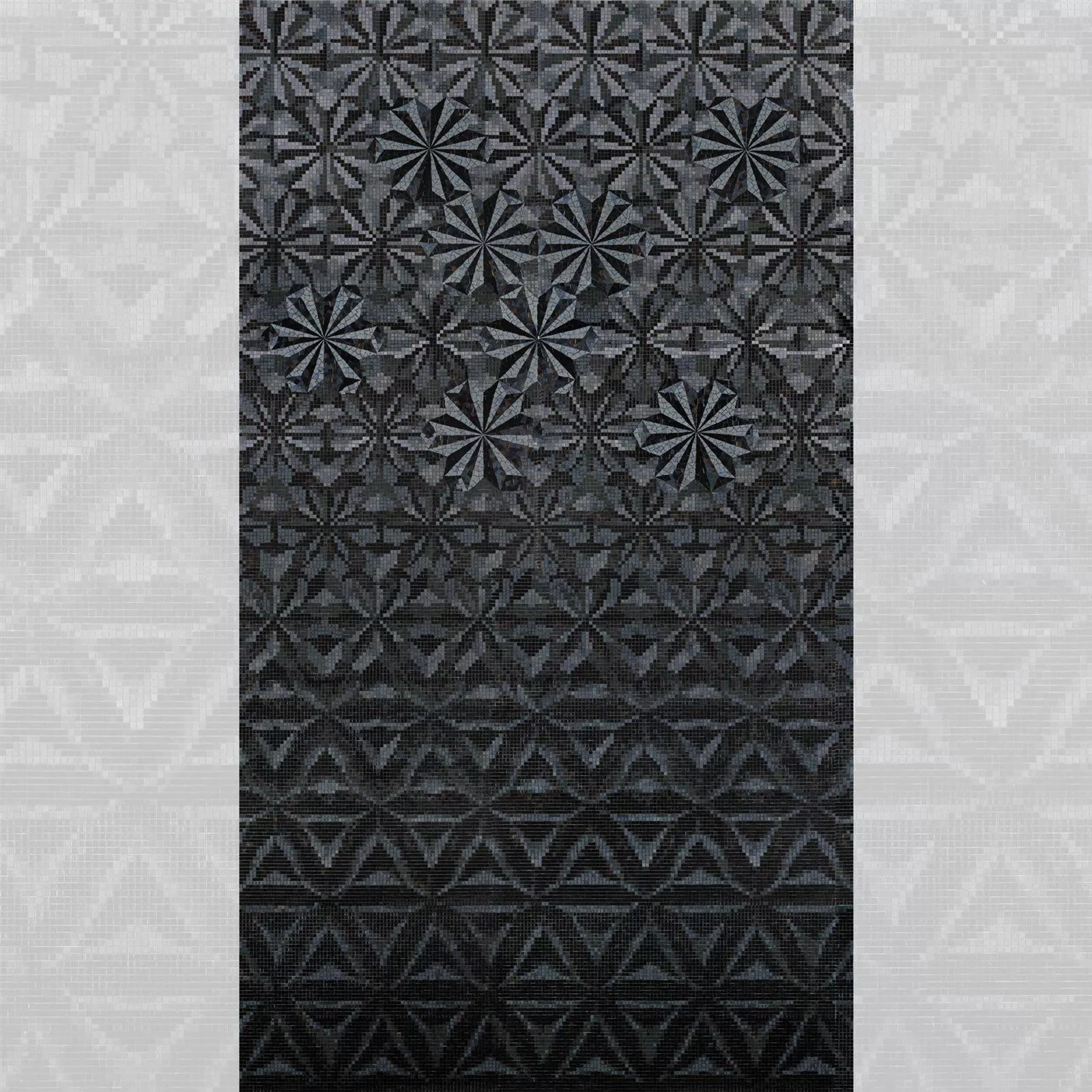 Glass Mosaic Picture Magicflower Black 110x240cm
