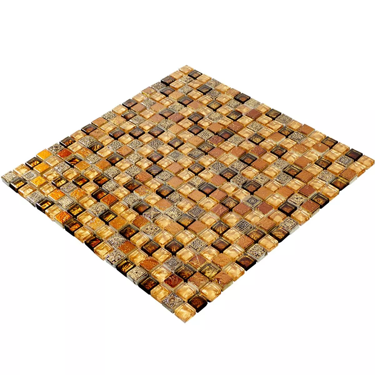 Glass Marble Mosaic Tiles Majestic Brown Gold