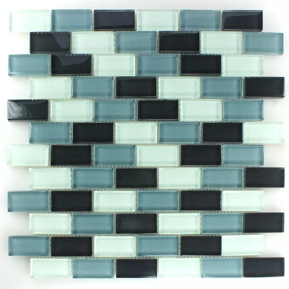 Sample Mosaic Tiles Glass Brick Grey Mix