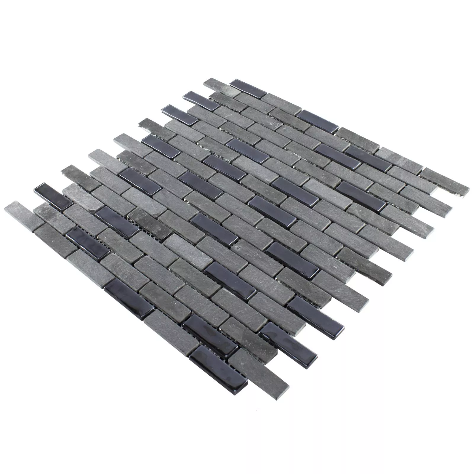Glass Natural Stone Mosaic Concetto Self Adhesive Black