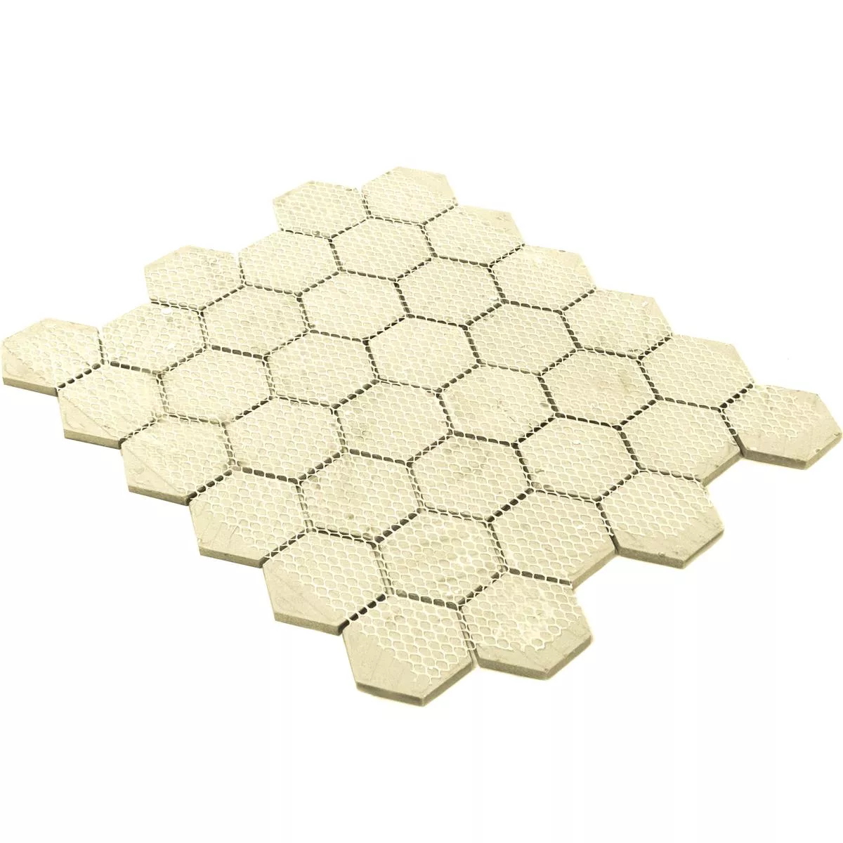 Ceramic Mosaic Tiles Eldertown Hexagon Blanc