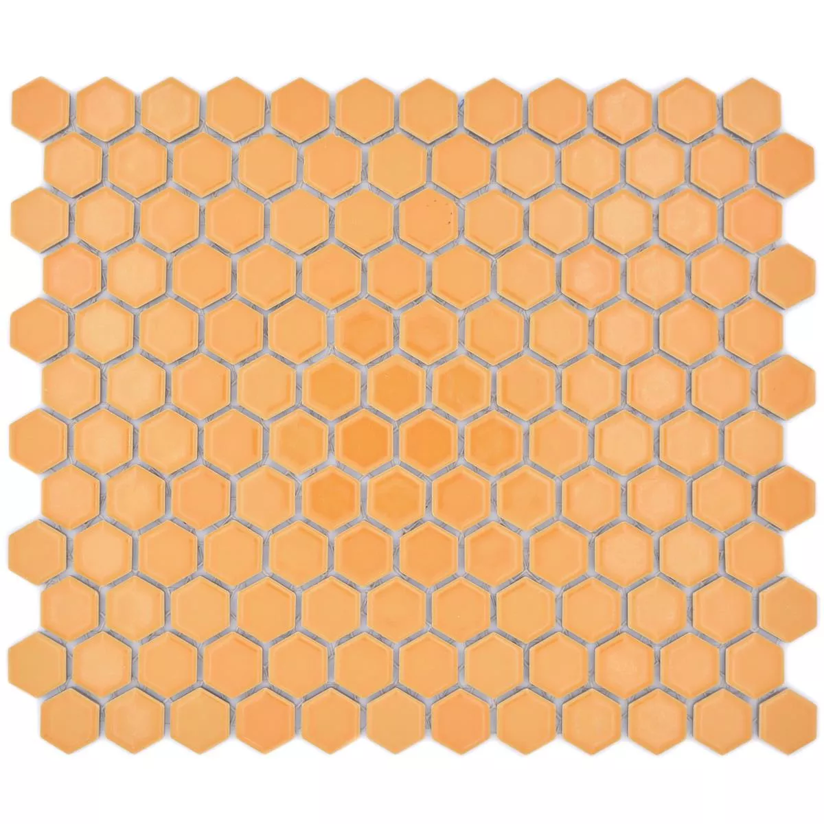 Sample from Ceramic Mosaic Salomon Hexagon Ocher Orange H23