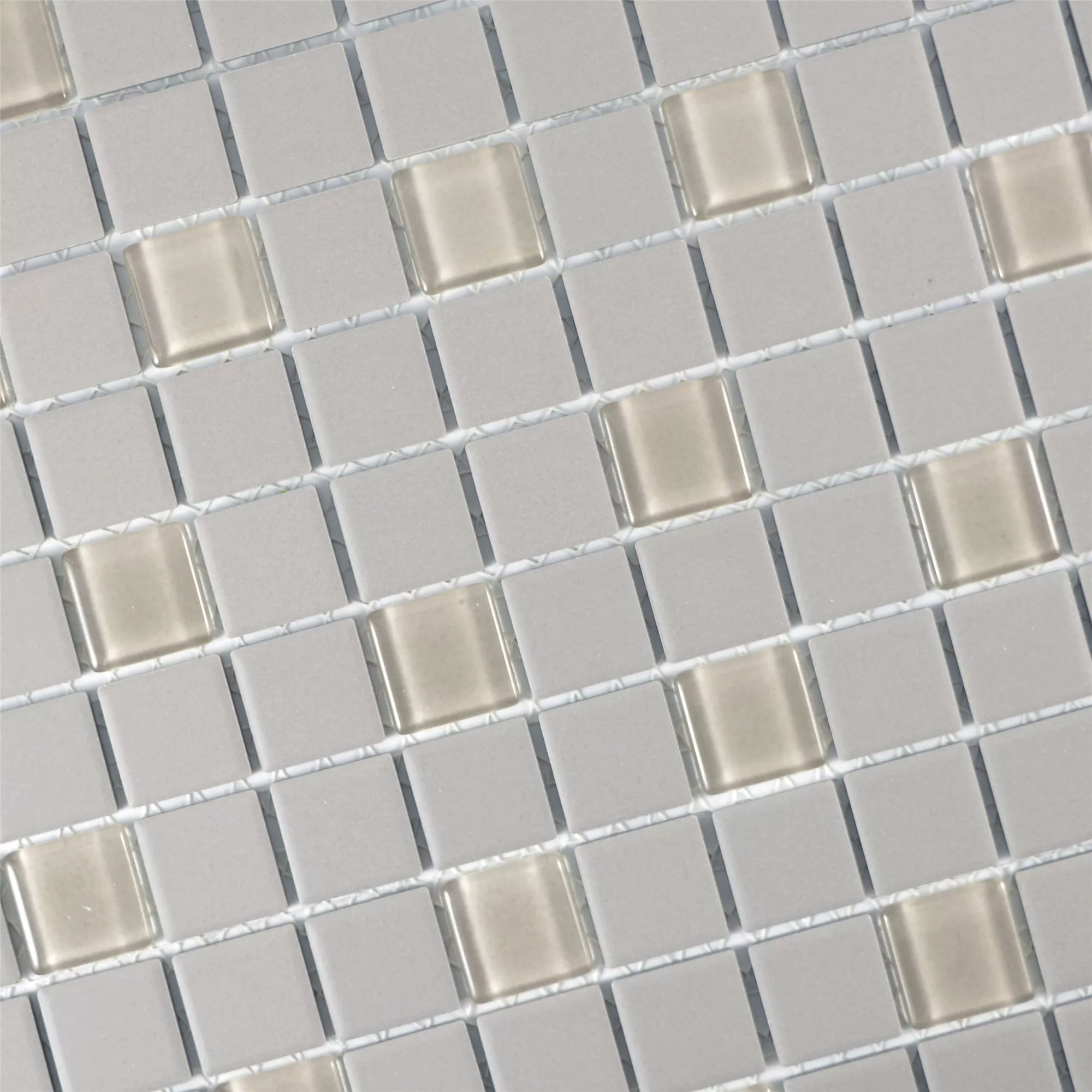 Mosaic Tiles Unglazed Garden Light Grey Square