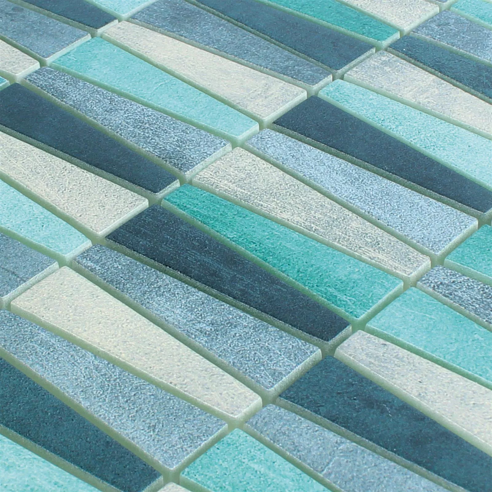 Glass Mosaic Tiles Wolgagrad Black Grey Silver Green