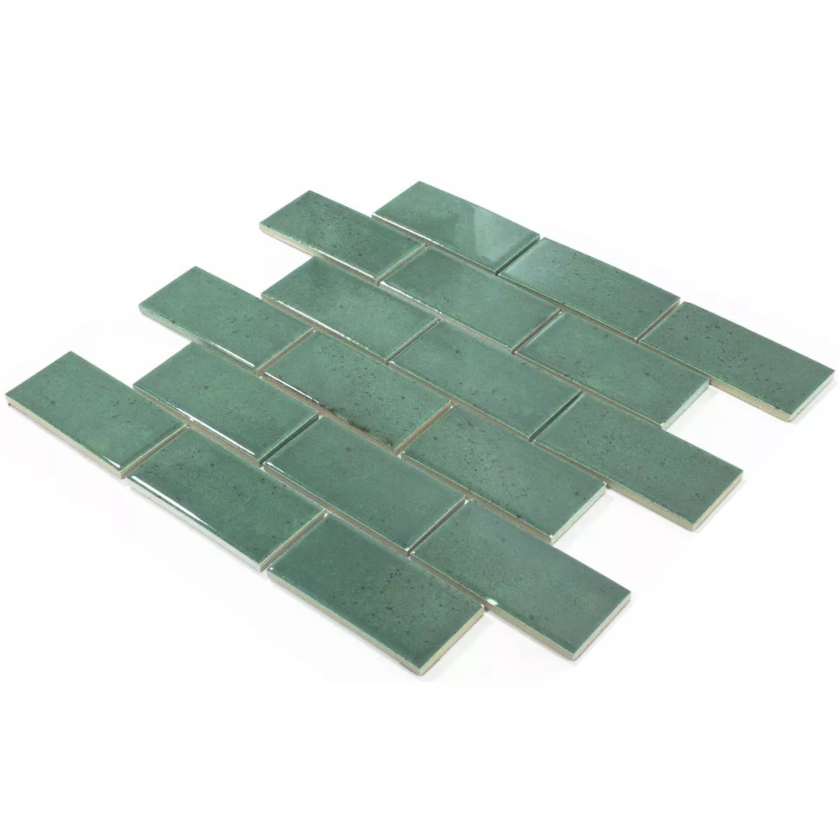 Ceramic Mosaic Tiles Eldertown Brick Dark Green