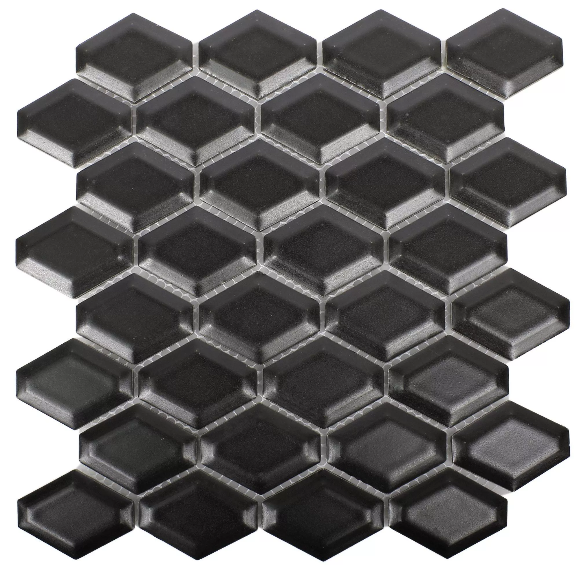 Ceramic Mosaic Tiles Leandro Metro Black Mat