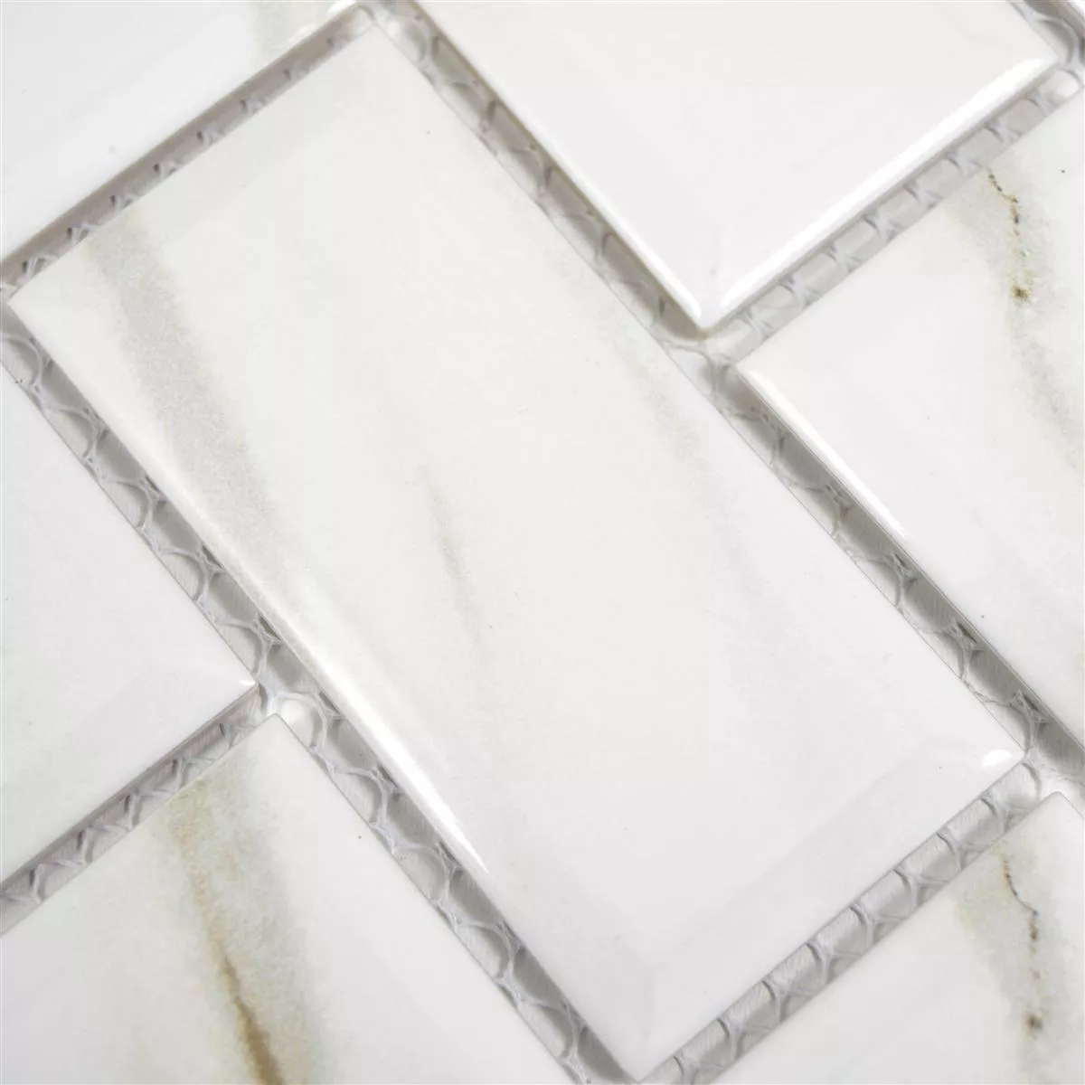 Sample Ceramic Mosaic Tiles Metro Sambucus Carrara