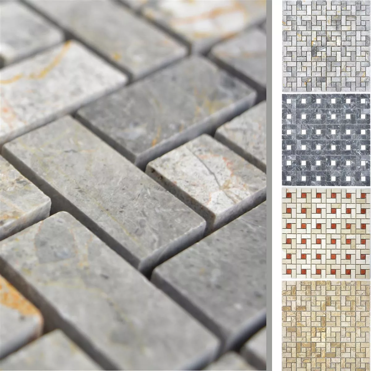Sample Natural Stone Marble Mosaic Tiles Umay Polished