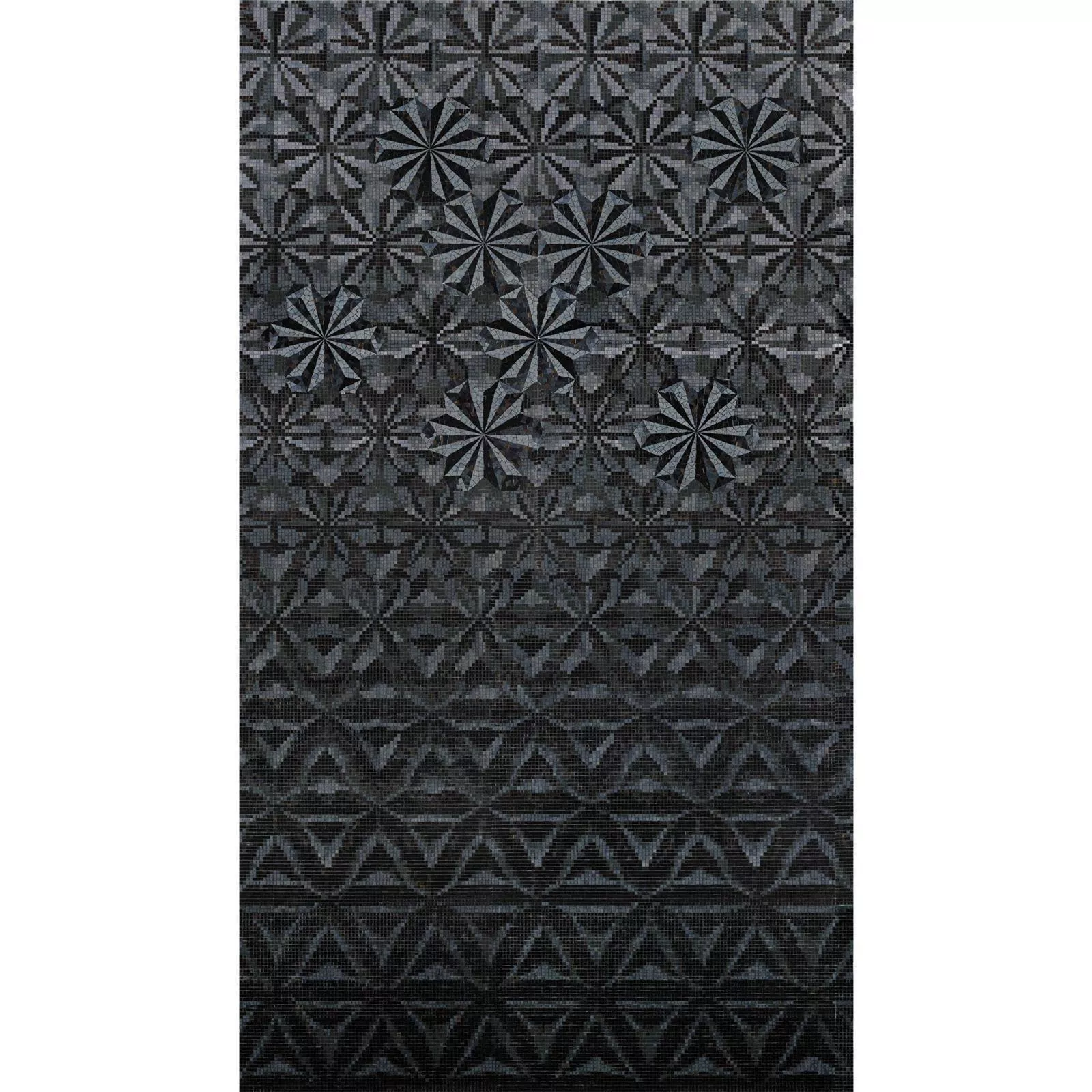 Glass Mosaic Picture Magicflower Black 90x240cm