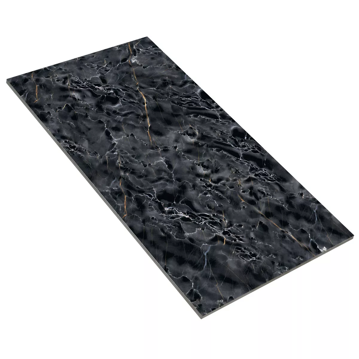 Floor Tiles Latium Marble Optic Polished Glossy Black 60x120cm