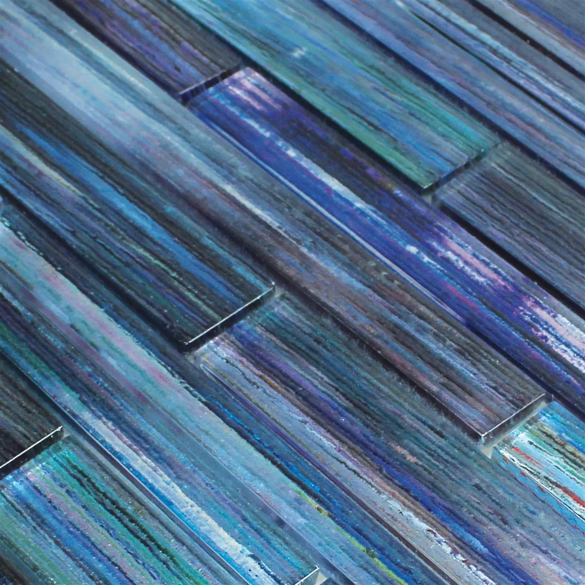 Sample Glass Mosaic Tiles Lemont Structured Blue Grey