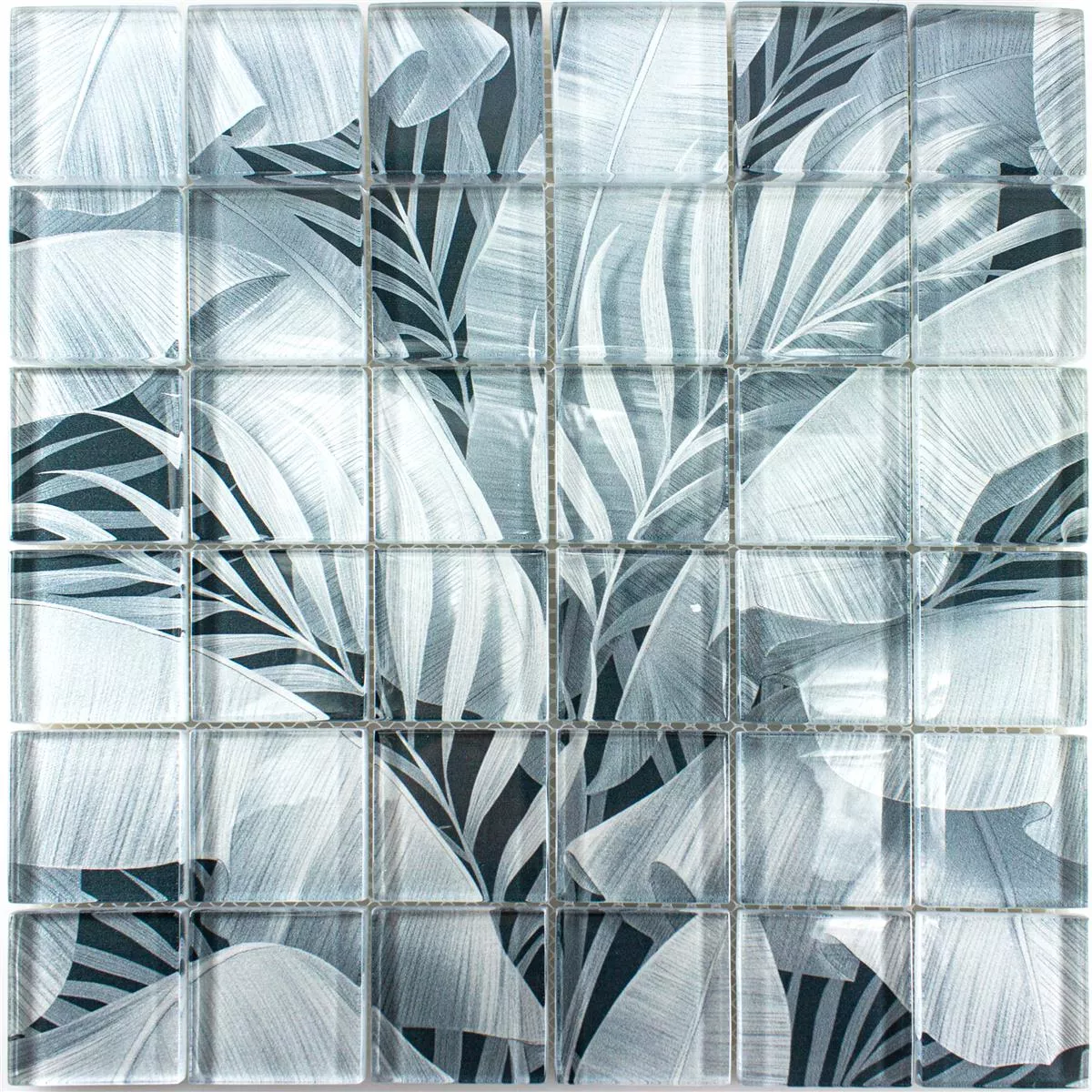 Glass Mosaic Tiles Pittsburg Flower Optics Grey