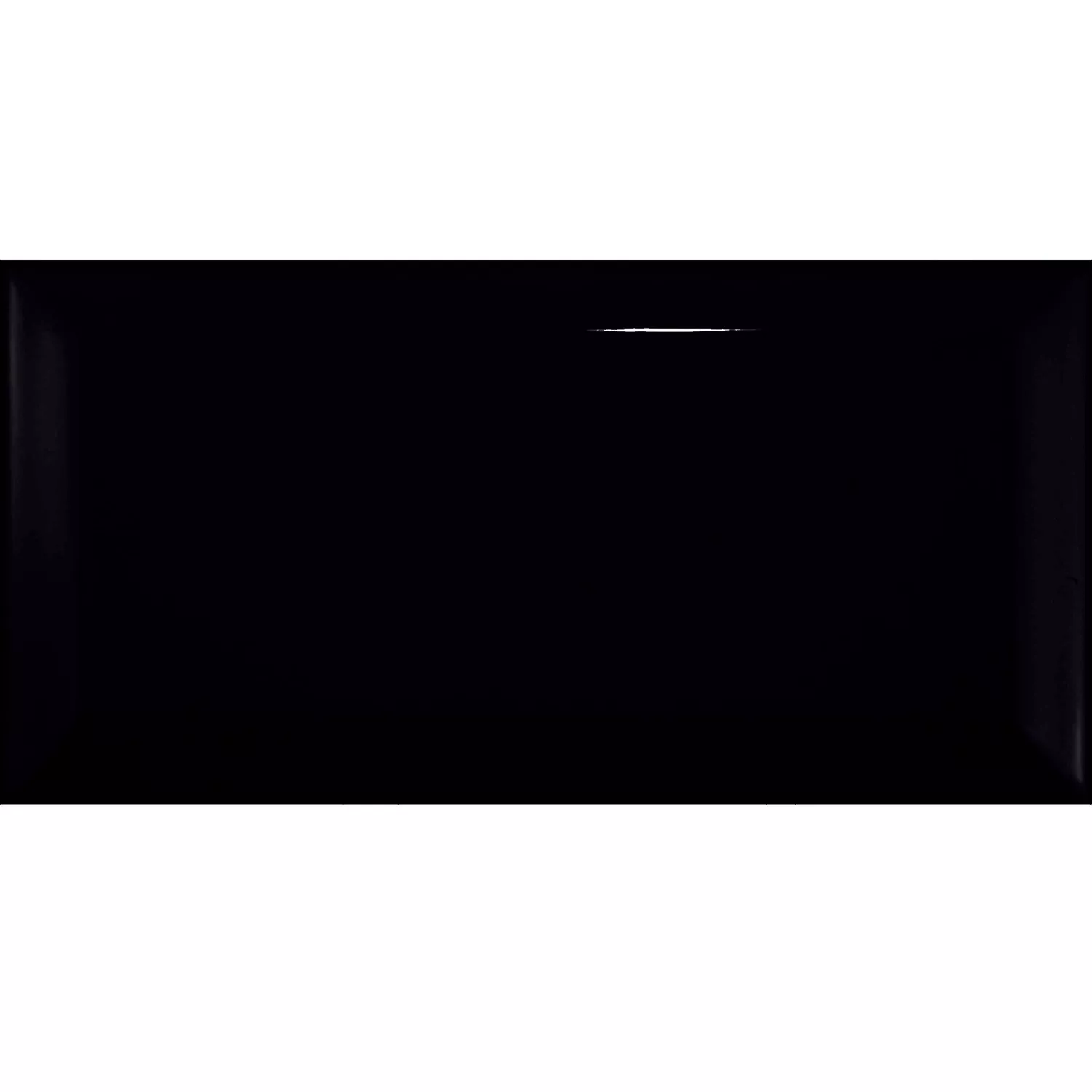 Metro tile Black Glossy 7,5x15 cm Facet Pitcox Negro