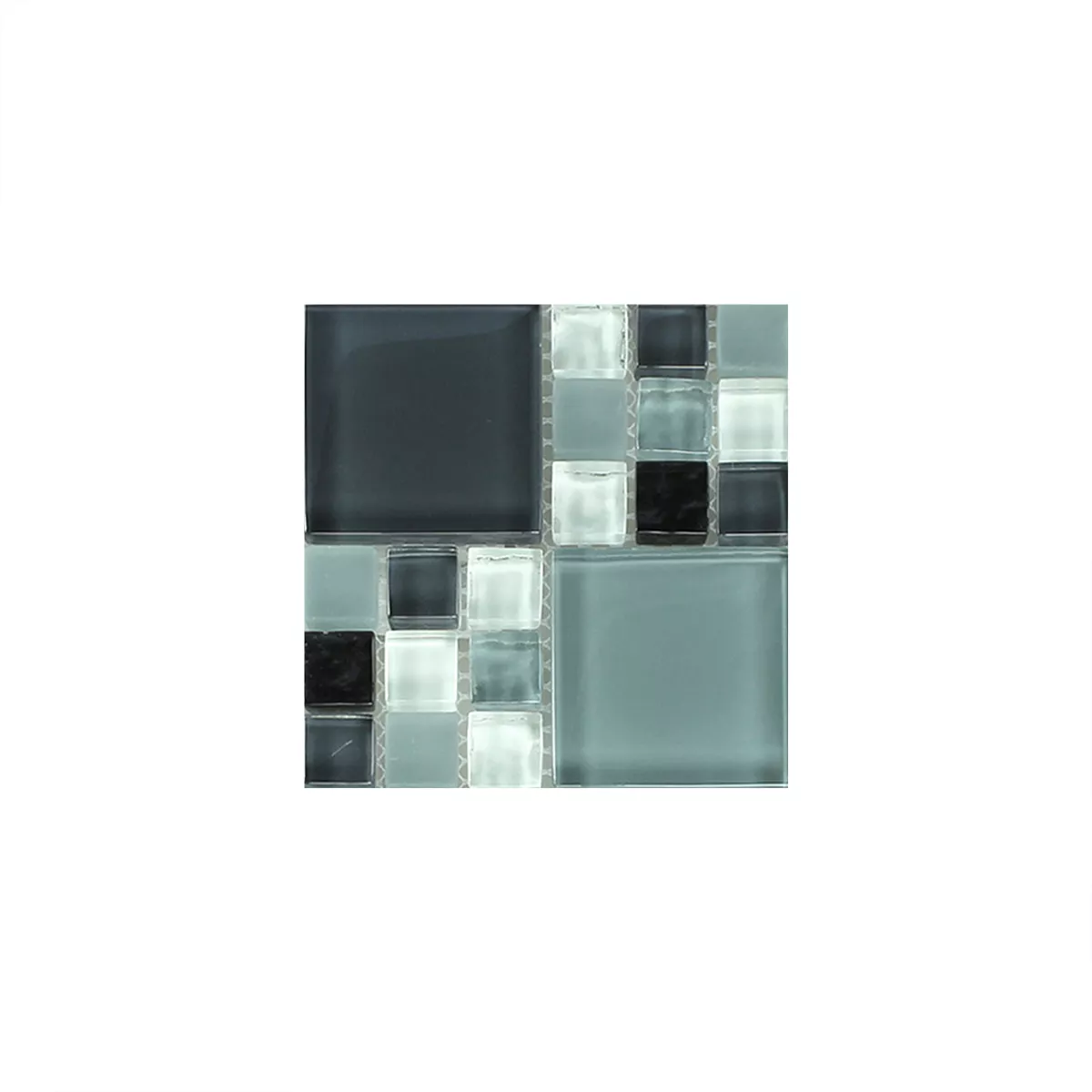 Sample Mosaic Tiles Crystal Mosaic Tiles Glass Grey Mix