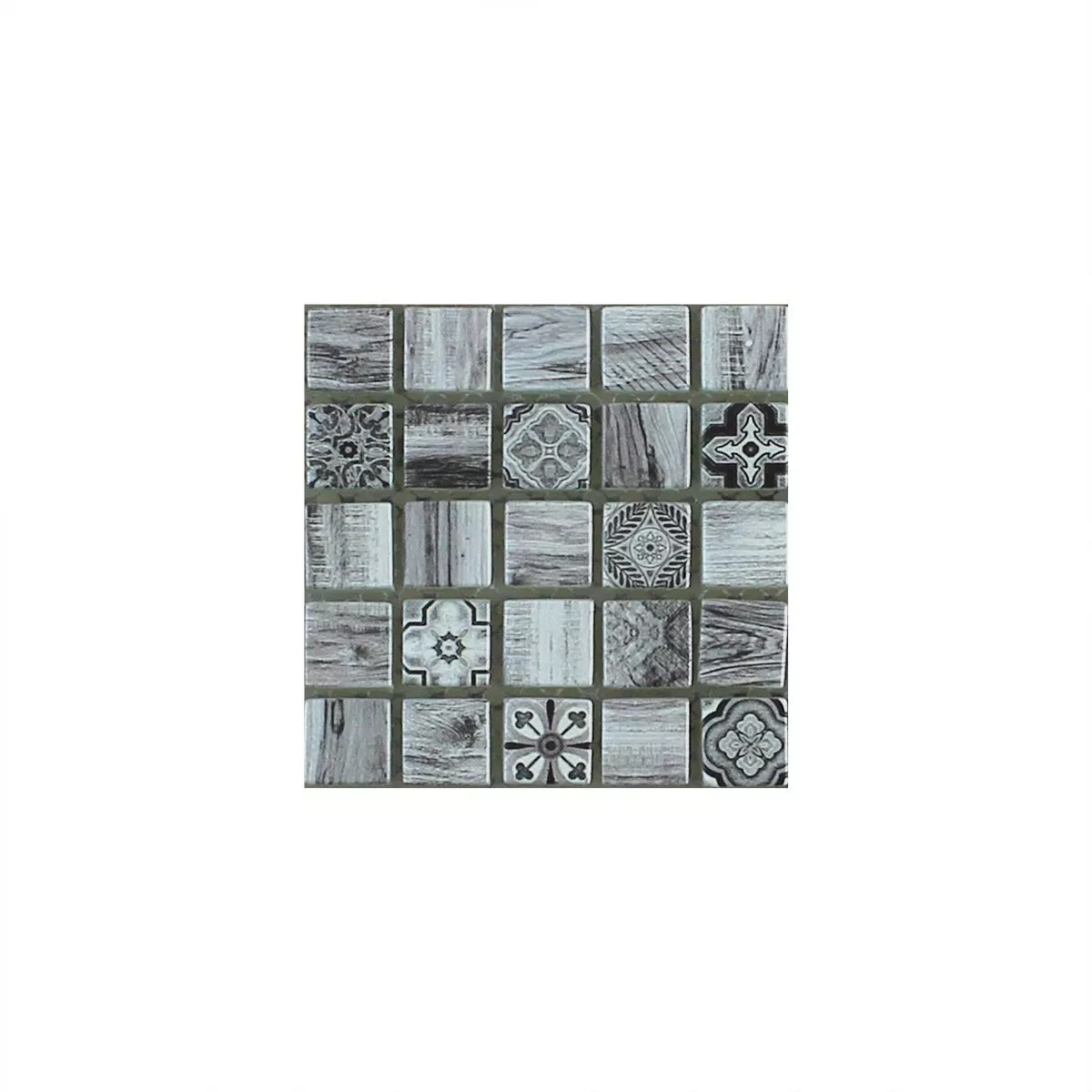 Sample Glass Mosaic Wood Optic Tiles Vision Grey