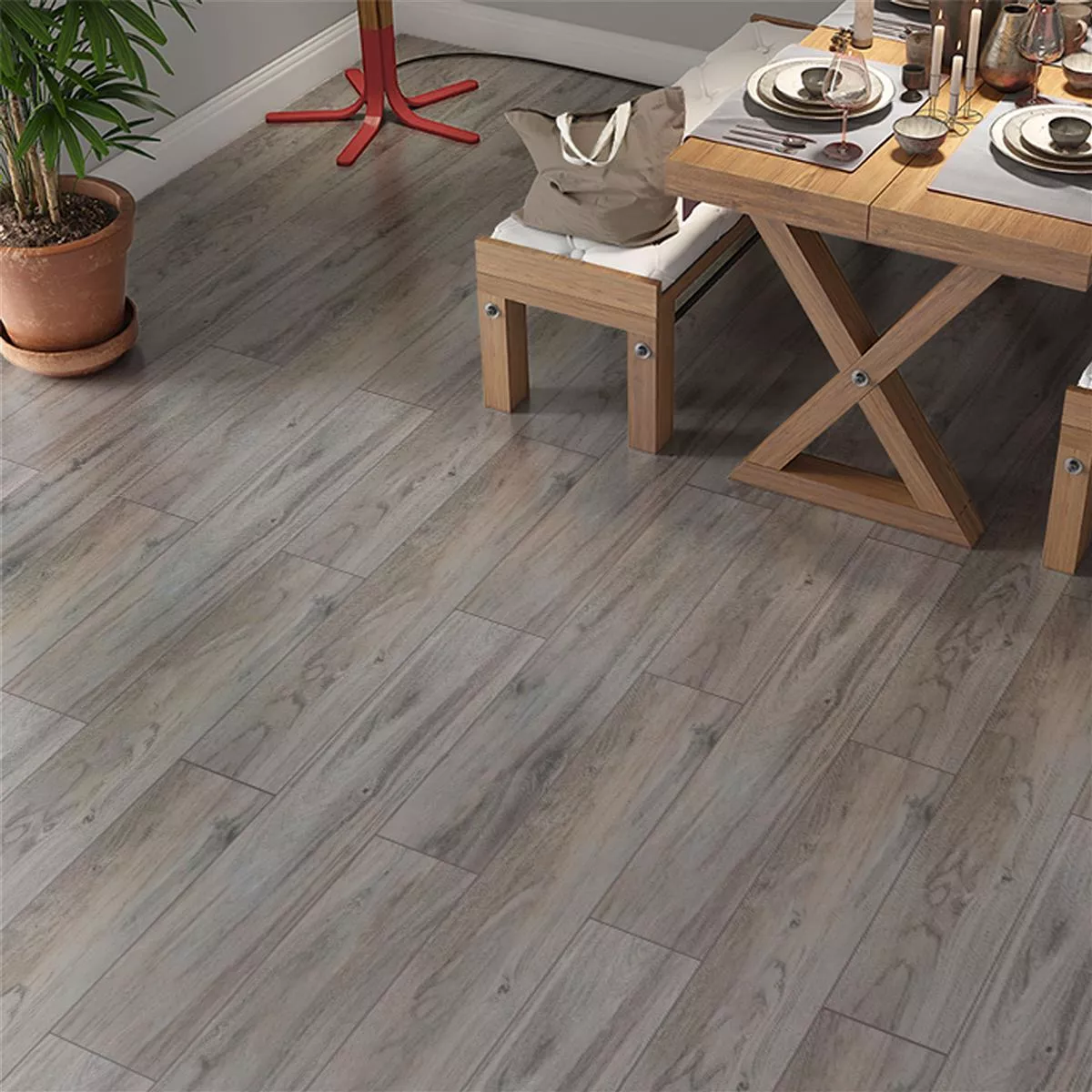 Sample Floor Tiles Wood Optic Fullwood Grey 20x120cm