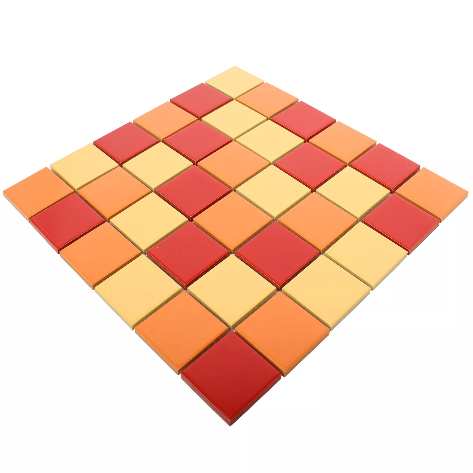 Sample Mosaic Tiles Ceramic Dordogne Yellow Orange Red 