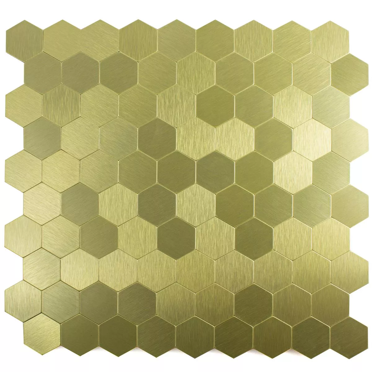 Mosaic Tiles Metal Self Adhesive Vryburg Gold Hexagon