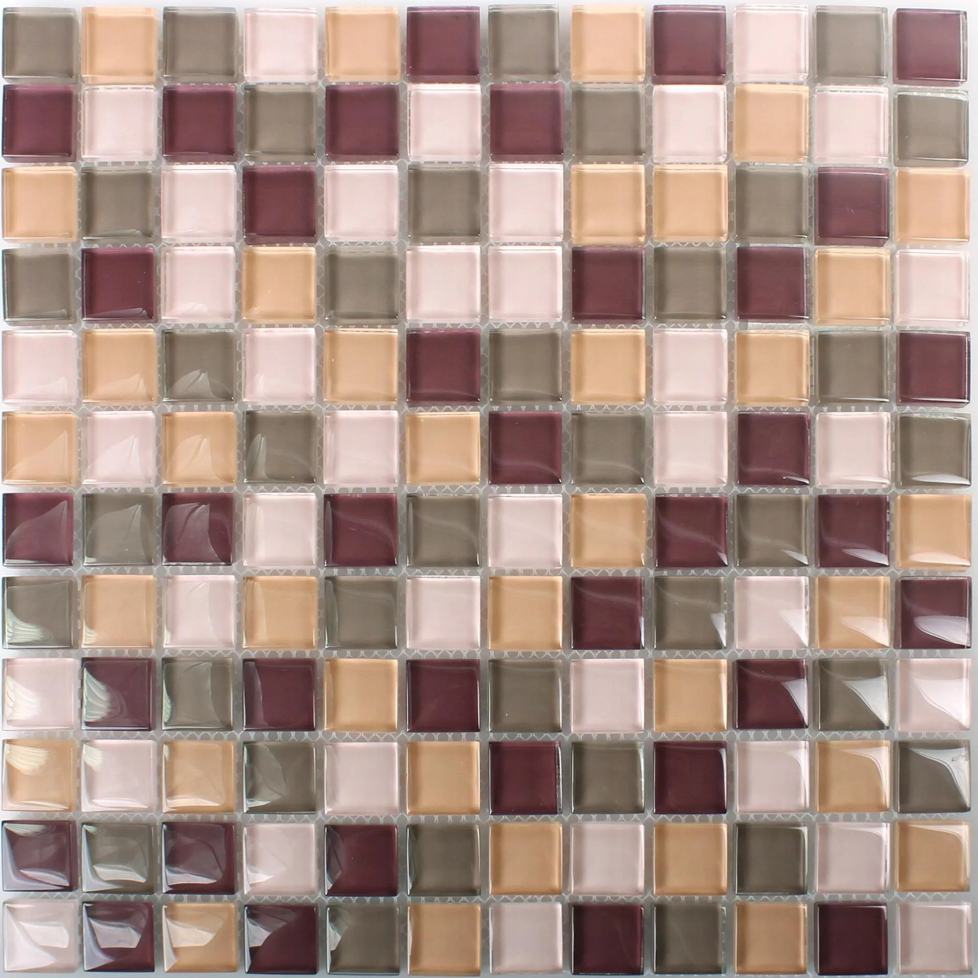 Glass Mosaic Tiles Benjamin Violet Beige