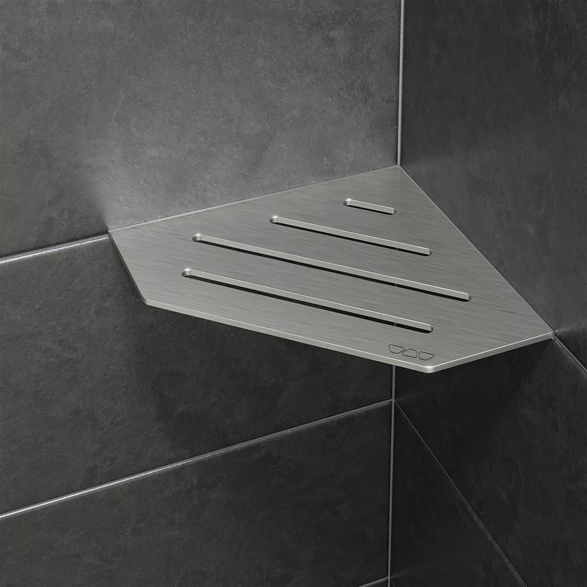 Wall shelf shower shelf Schlüter 5eck 19,5x19,5cm Wave Silver