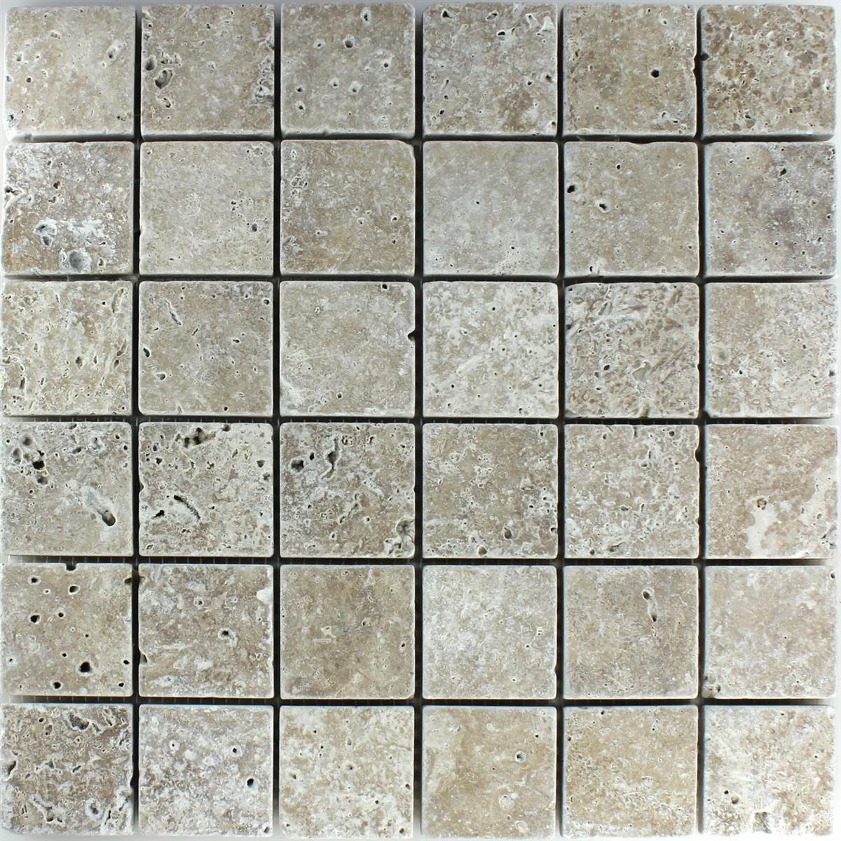 Sample Mosaic Tiles Travertine Noce Drummed 