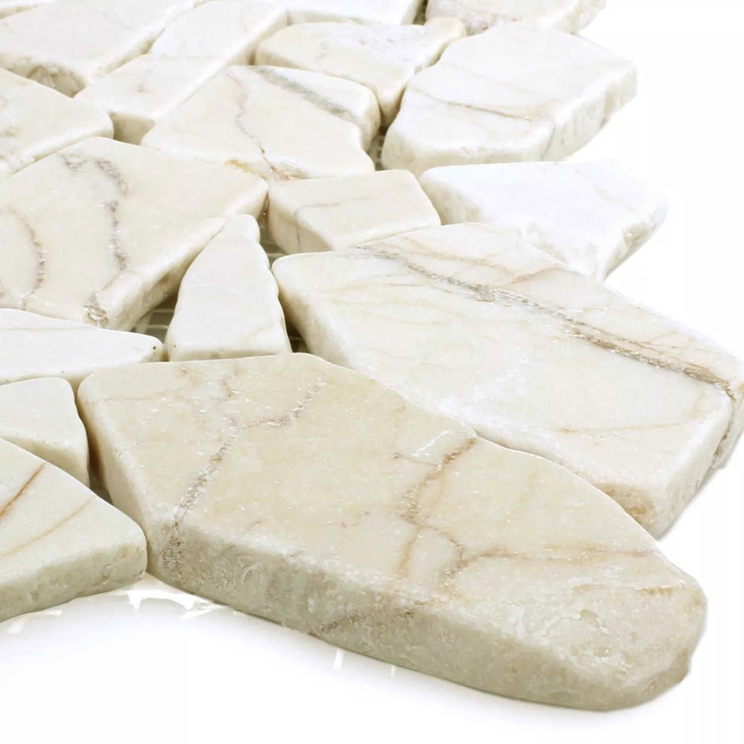 Mosaic Tiles Broken Marble Golden Cream Polished Mosaic Tiles Broken Marble Golden Cream Polished