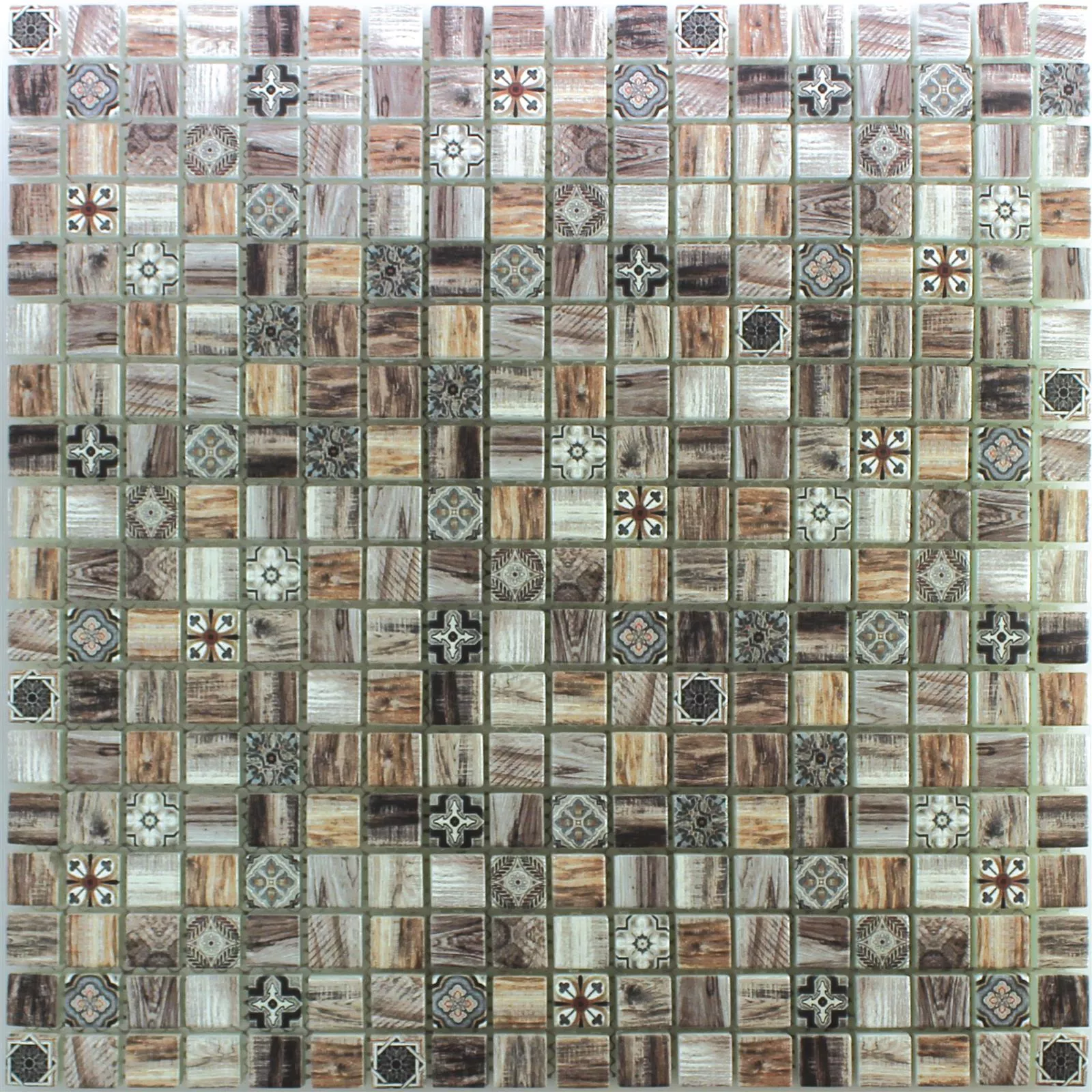 Glass Mosaic Wood Optic Tiles Vision Brown
